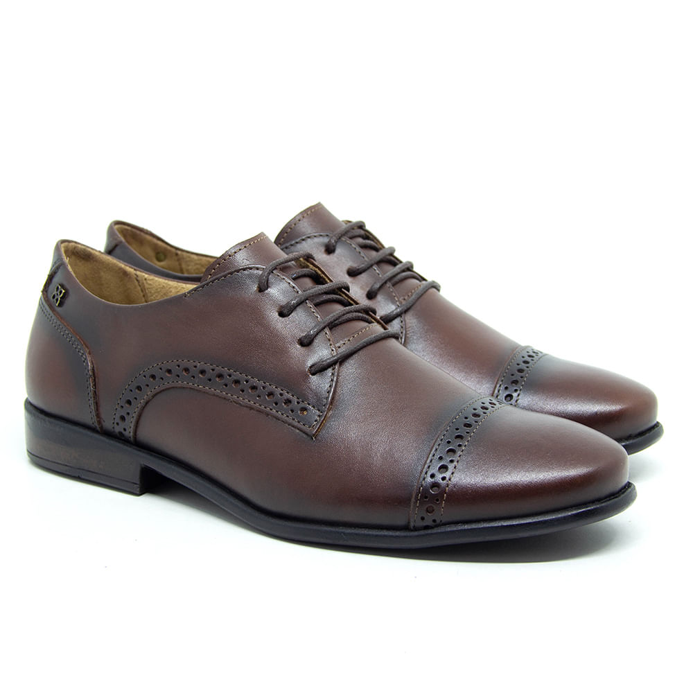 Oxford Perlatto Troian Couro Pinhão