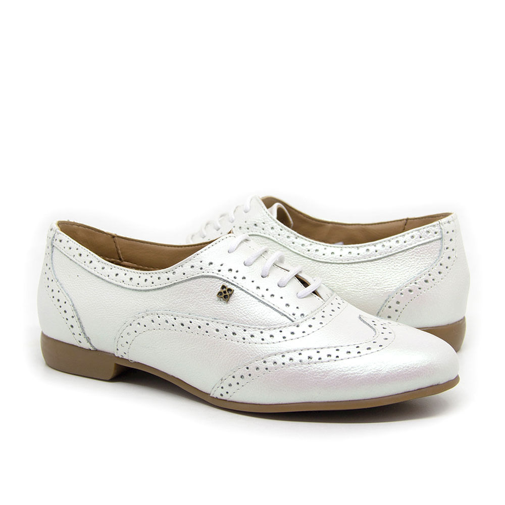 Sapatilha Feminina Tro1118 Em Couro Perola Branco Sapatilha Feminina Tro1118 Em Couro Perola Branco