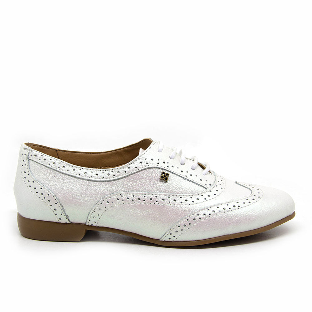 Sapatilha Feminina Tro1118 Em Couro Perola Branco Sapatilha Feminina Tro1118 Em Couro Perola Branco